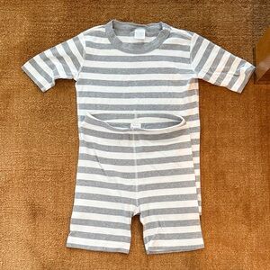 Hannah Andersson - Gray & White Striped Toddler Pajama Set